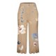 thumbnail image 4 of ICHUANYI Clearance Womens Summer Fashion Casual Printing Pocket Cropped Pants Lrregular Lace Straight Leg Pants(Khaki, L) ICHUANYI WER2023081109412, 4 of 4