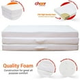 thumbnail image 4 of 4" Folding Mattress, Tri-Fold Floor Mat for Compact Storage with Soft Bamboo Washable Cover- Foldable Sleeping Pad and Floor Mattress, Queen Size, 4 of 6