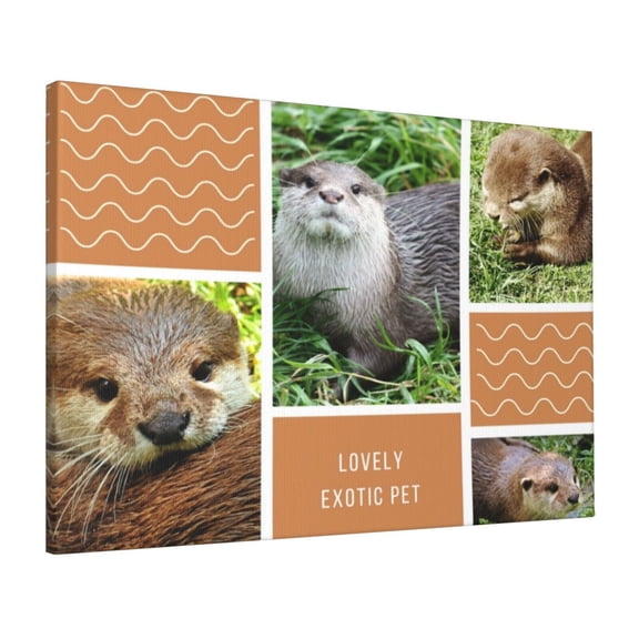 Custom Canvas Prints Brown Cute Pet Animal Personalized Photo Image Collage DIY Framed Kit Wall Art Picture Room Decor 16x20 inch