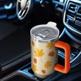 thumbnail image 5 of 40oz Fall Tumbler With Handle And Straw,Autumn,Thanksgiving,Halloween Gifts,Extra Large Stainless Steel Cup Spill-Proof With Lid,Maple Leaf Pumpkin Design,Travel Coffee Mug Water Bottle, 5 of 6
