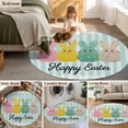 thumbnail image 5 of Round Rug 3.3Ft Washable Non-Slip, Easter Circle Area Rugs for Living Room Bedroom, Polka Dot Bunny Farmhouse Vintage Green Striped Indoor Floor Mats Carpet Runner for Home Decor Aesthetic, 5 of 8