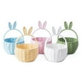 thumbnail image 3 of Easter Egg Basket,Cute Bunny Ear Baskets with Handle,Rattan Woven Picnic Flower Basket Storage Bins for Organizing Toys Snack Party Supplies Easter Decorations, 3 of 13