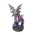 thumbnail image 1 of Amethyst Purple Fairy And Dragon LED Lighted Geode Statue, 1 of 5