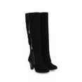 thumbnail image 6 of Xiaoxatg Women's -High Boots Retro High Heeled Knee Length Fashionable Side Zipper Autumn Winter 6.5 Black, 6 of 9