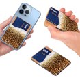thumbnail image 4 of WIRESTER Self-Adhesive PU Leather Card Holder Stick on Pocket Credit Card Case Pouch Wallet for Apple Samsung Motorola LG Smart Phones - Yellow Glitter With Black Yellow Leopard, 4 of 6