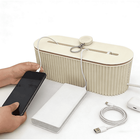 Cable Management Box: Hide Power Strips for a Clutter-Free Desk & TV Area Cable Management Box: Hide Power Strips for a Clutter-Free Desk & TV Area