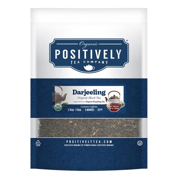 Positively Tea's Organic Darjeeling Black Tea, Loose Leaf, 1 Pound Bag