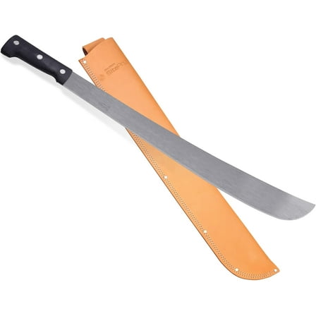 24" Martindale Crocodile Machete with Plastic Handle, Leather Sheath