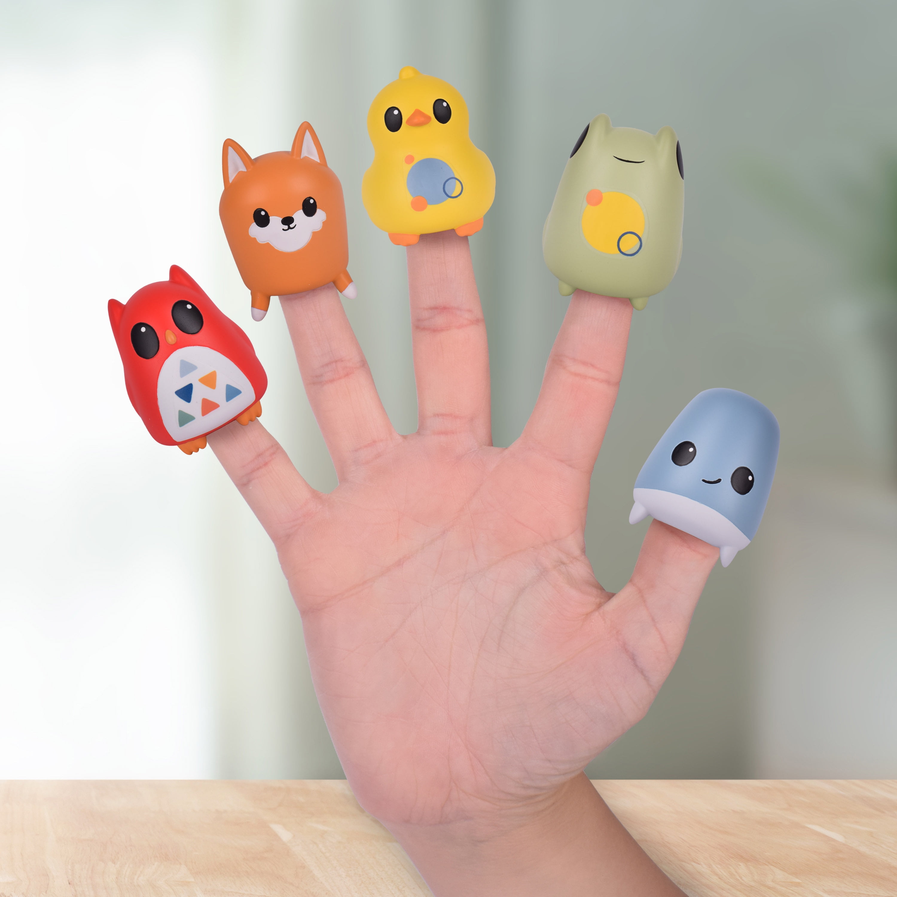 Hopscotch Lane Finger Puppets - 5 Animal Bath Toys, Toddlers Ages 3+