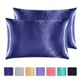 thumbnail image 2 of ANMINY Satin Pillowcase Set of 2 King Silk Bedding Pillowcases 40" x 20" Pillow Cover, Navy Blue, 2 of 6