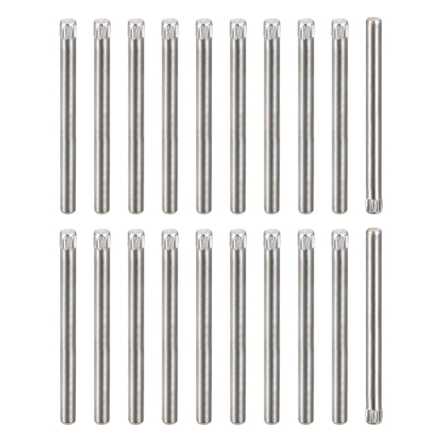 3x40mm 304 Inoxidable Acero Espiga Pasadores, 50uds Moleteado Cabeza Plana Chaflanada Extremo Espiga Pasador, Madera Litera Cama Estante Picas Soporte Estantes Fijar Elementos