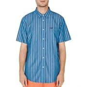 Obey SKY BLUE MULTI Langton Short-Sleeve Striped Regular Fit Shirt, US Medium