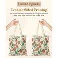 thumbnail image 5 of Aesthetic Tote Bag for Girls - with Magnetic Buckle and Zipper Inner Pocket for Women Lady Canvas Cotton Tote Bag Strawberries, 5 of 8