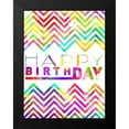 thumbnail image 2 of Grey, Jace 12x14 Black Modern Framed Museum Art Print Titled - Happy Birthday Chevron, 2 of 5