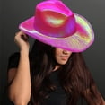 thumbnail image 2 of KOYPTL Mother's Day Valentine's Day Gift for Girlfriend Mother Wife, Party Colourful Fluorescent Large Composite Styled Hat Party Festival Colourful Cowboy Hat, Birthday Present for Daughter, 2 of 8