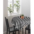 thumbnail image 4 of Black White Plaid Suqare Tablecloth - 54 x 54 Inch, Modern Buffalo Check Gingham Art Waterproof & StainResistant Tablecloth, Washable Oil-proof Table Cover for Dining/Party/Wedding/Camping/Buffet, 4 of 9