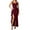 Red2, variant on Red Wedding Guest Dress Women's Elegant Evening Dress Sexy Maxi Bodycon Long Dress Square Neck Sleeveless Party Gown with High Slit for Wedding Festive Occasions M Spandex