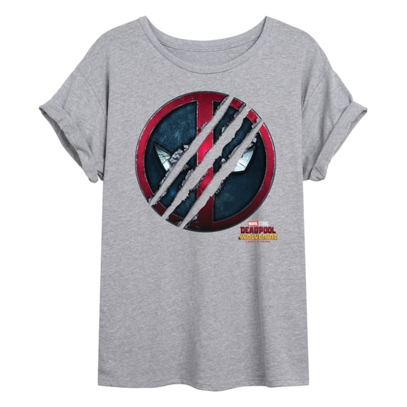 Marvel Deadpool & Wolverine - Scratch Logo - Women's Oversized Graphic T-Shirt