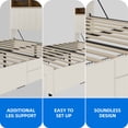 thumbnail image 6 of Dextrus 4 Drawers Queen Size Storage Bed Frame with LED Light, Charging Station, No Box Spring Required, Beige, 6 of 8