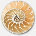 thumbnail image 1 of Designart 'Brown Nautilus Shell Pattern ' Modern wall clock, 1 of 6