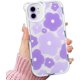 thumbnail image 1 of Funda transparente con diseño de oso floral para iPhone 11, compatible con lentes de cámara para mujeres y niñas, TPU suave, a prueba de golpes, color morado., 1 of 8