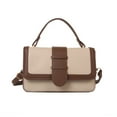 thumbnail image 1 of Bolso de mano de piel sintética para mujer, bandolera de piel, bolso de hombro de moda para mujer, marrón, 1 of 5