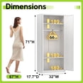 thumbnail image 3 of Armoire Wardrobe Closet with Doors, 71'' Wardrobe Cabinet with Hanging Rod, Metal Closet with 2 Adjustable Shelves for Bedroom School, Employee, Gym, Armarios De Ropa para Dormitorio, White, 3 of 8