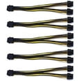thumbnail image 1 of Lot de 5 PCI-E 8 Broches à 2X Câble Séparateur d'Alimentation 8 Broches (6+2) pour Carte Image PCI Express Y - Câble d'Extension Séparateur, 1 of 9