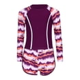 thumbnail image 4 of YiZYiF Filles Enfants Maillot anti-UV 2 Pcs Manches Longues Patchwork Imprimé Graphique avec Short Maillot de Bain Rose Violet 90, 4 of 6