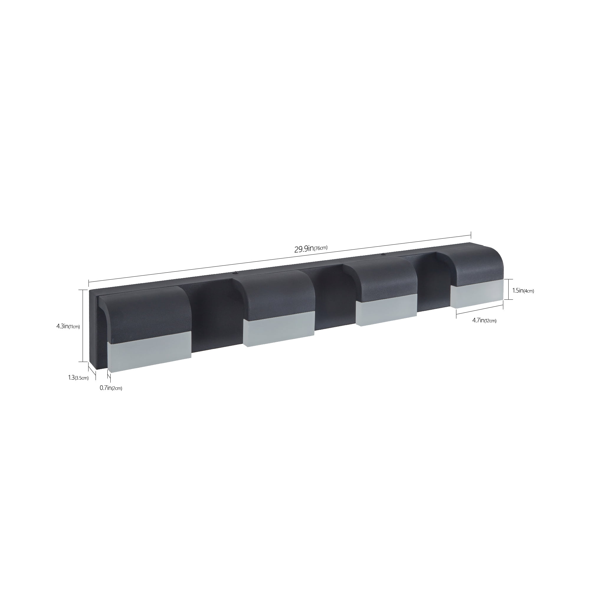 Jopath 4-Light Bathroom Vanity Light, Modern Dimmable LED Wall Mount Lighting Fixture for Bathroom Vanity Mirror Matt Black