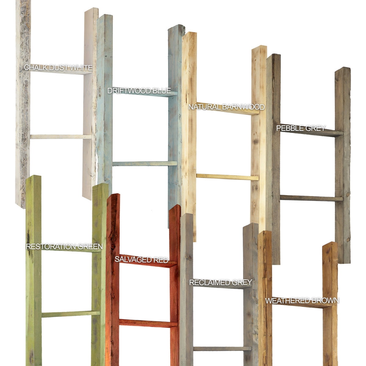 Ekena Millwork 15"W x 48"H x 3 1/2"D Vintage Farmhouse 3 Rung Ladder, Barnwood Decor Collection, Reclaimed Grey