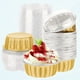 thumbnail image 1 of Moldes de aluminio para cupcakes, paquete dorado de 50 moldes desechables de aluminio de 8 oz para crema brulée, moldes para cupcakes, moldes para postres, moldes para flan, vasos de aluminio,, 1 of 5