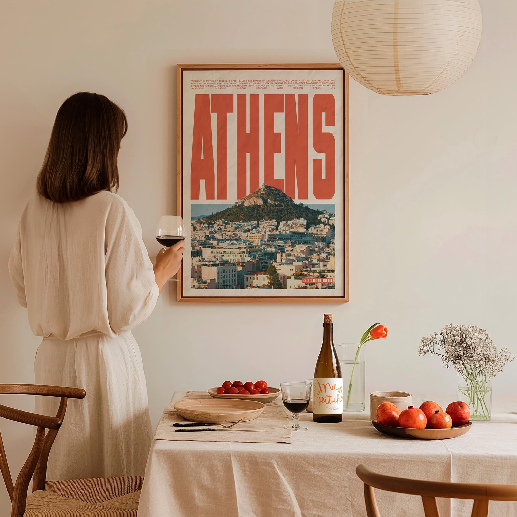 Vintage Athens Travel Poster, Retro Acropolis Art, Poster Only
