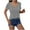 Gray, variant on Women's Crew Neck Ribbed Fitted Shirt Basic Short Sleeves Summer T Shirt Tops