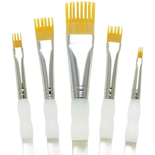 Aqualon Royal and Langnickel Wisp Short Handle Paint Brush Set, Flat, 5