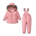 thumbnail image 2 of WOYY Girls Winter Outfits Windproof Hooded Padded Coat and Pants Set Fashion Baby Clothes, Sizes 12M-5T, 2 of 8