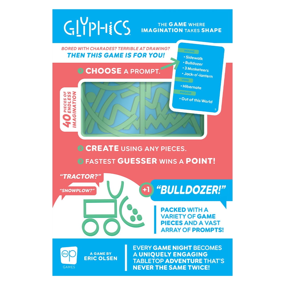 Glyphics®, Creative Family Party Game, Use Shapes and Get Everyone to Guess The Words on Your Card, Fast & Fun Abstract Guessing Word Game by The Op Games
