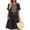 Black women's plus size boho dress a1, variant on Uscallm Women's Plus Size V Neck Short Sleeve Embroidery Boho Mini Dress Casual Loose A-Line Mini Dresses for Party, Green S