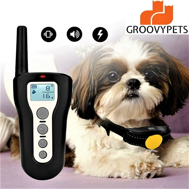GROOVYPETS Shock Collar for Dogs 330 Yard Range Remote Control Range