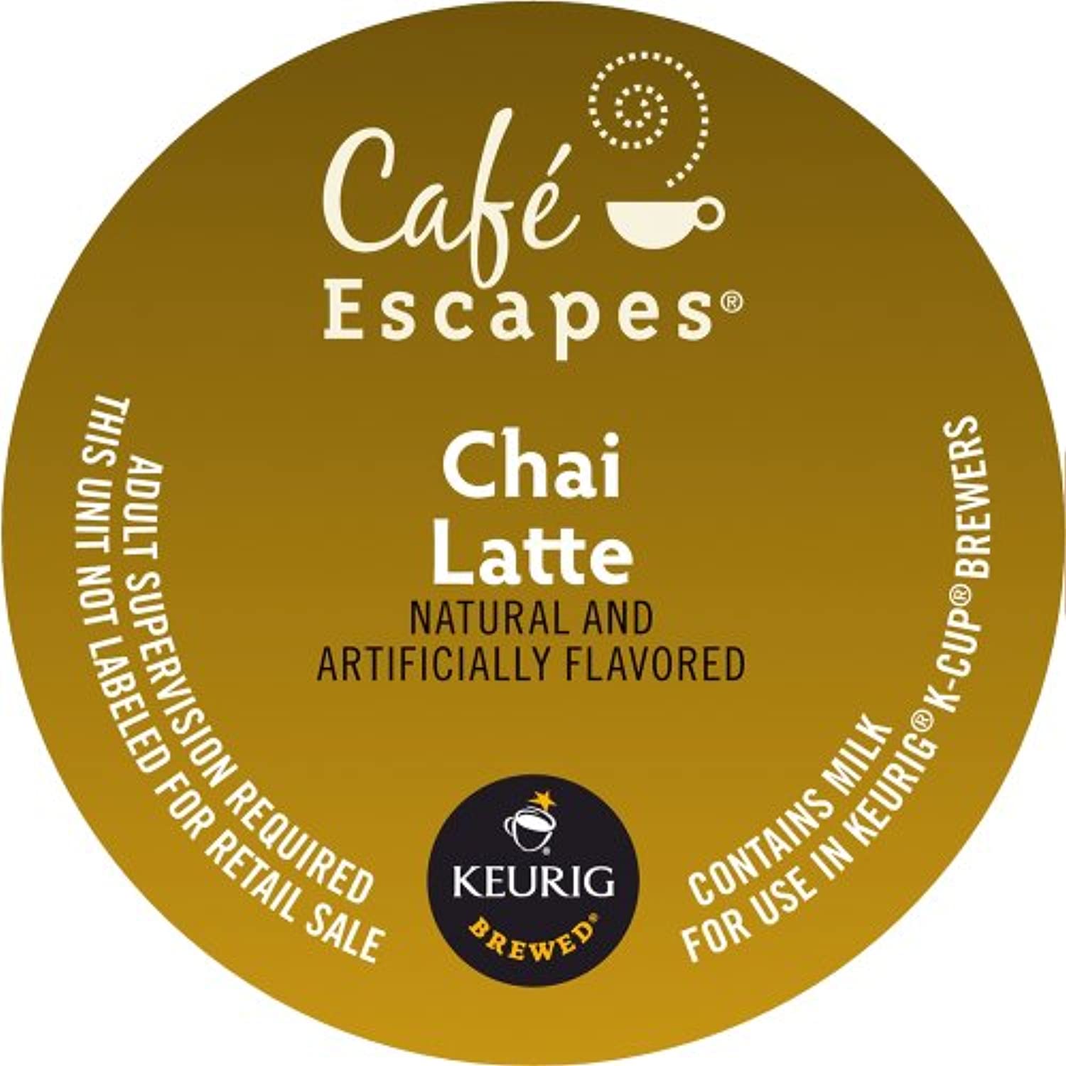 Keurig, Cafe Escapes, Chai Latte, KCup Packs, 50 Count