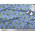 thumbnail image 2 of Soimoi Blue Cotton Cambric Fabric Monstera Leaves Print Fabric by the Yard 58 Inch Wide, 2 of 3