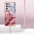 thumbnail image 2 of Feishell for Samsung Galaxy S21 Ultra Case with Detachable Crossbody Strap, Fashion Marble Pattern Glossy Cover for Women Girls, Slim Anti-Scratch Phone Case for Samsung Galaxy S21 Ultra,Rose-carmine, 2 of 7