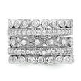 thumbnail image 3 of White Sterling Silver Ring Band Eternity Cluster Cubic Zirconia CZ, 3 of 3