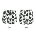 thumbnail image 5 of Picia Retro Rooster Pattern Women's 2 in 1 Athletic Running Shorts High Waisted Workout Casual Gym Sweat Shorts with Comfy Liner Zipper Pockets-Small, 5 of 9