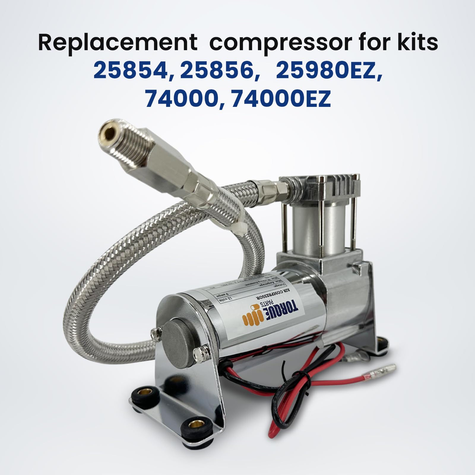 TORQUE Air Compressor Kit 12V Portable Single Port 120 PSI Replace AirLift 16192