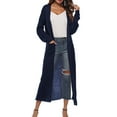 thumbnail image 4 of UYISJ Womens Casual Sweaters Long Sleeve Split Open Cardigan Knit Long Cardigan Sweaters Loose Fit Coats with Pockets Fall Blue L, 4 of 6