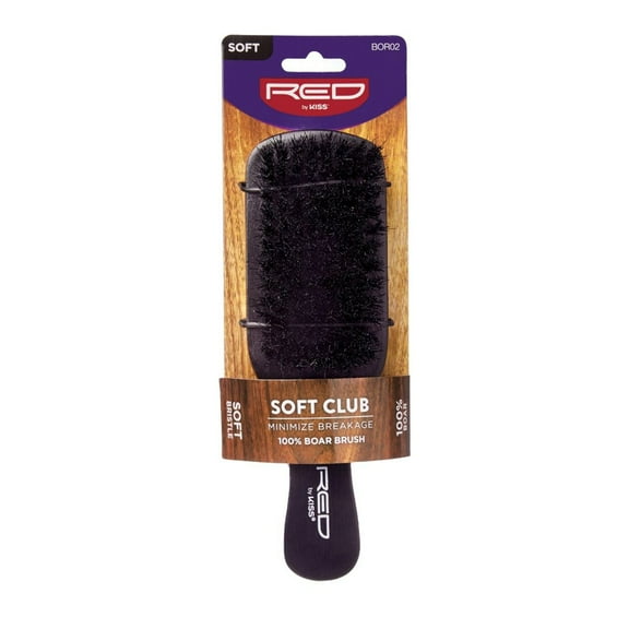 RED PROFESSIONAL 100% BOAR SOFT CLUB BRUSH