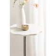 thumbnail image 3 of Kate and Laurel Sanzo Modern Pedestal Round Side Table, 14 x 14 x 24, White Marble and Silver, Decorative Circle End Table with Scalloped Marble Tabletop for Indoor Plant Stand or Bedroom Nightstand, 3 of 8