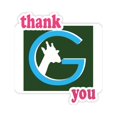 thumbnail image 1 of Taille Girafe Contour Cou Merci Autocollants Citation Reconnaissante, 1 of 3
