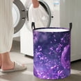 thumbnail image 5 of Lsque Purple Bubble Abstract Art Pattern Laundry Hamper Basket, Tall Woven Rope Hamper Basket for Clothes, Lightweight Storage Basket, Collapsible Waterproof-Medium, 5 of 6